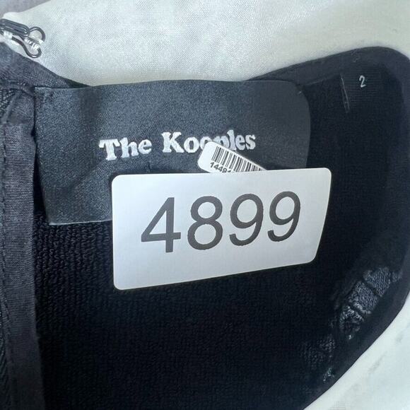 The Kooples Sweater Womens 2 Black Cream Beaded Collar Lace Detail - Picture 9 of 9